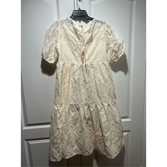 Petal Dew Cream Babydoll Tiered Midi Sun Dress Size Small - Picture 3 of 5